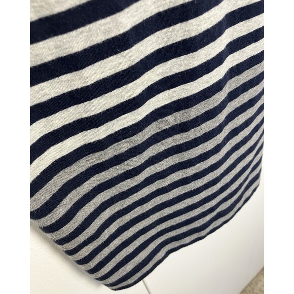 British Khaki Womens Short Sleeve Navy Blue & Gray Stretch Striped Dress Size Xl - Picture 4 of 6